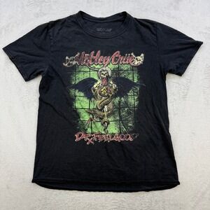 Motley Crue Shirt Mens Medium Black Dr Feelgood Graphic Tee Rock Band Concert